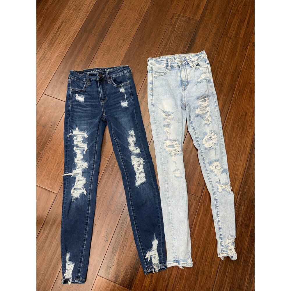 American Eagle Next Level Hi-Rise Jegging Jeans 0 Lot 2 pair